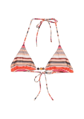 Faithfull the Brand Leone striped-pattern bikini top - Orange