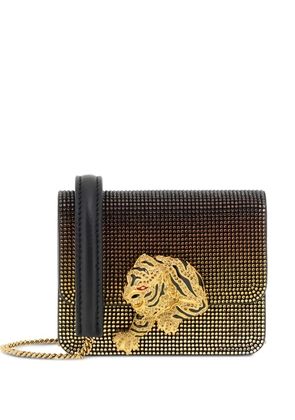 Roberto Cavalli tiger-embellished chain crossbody bag - Gold
