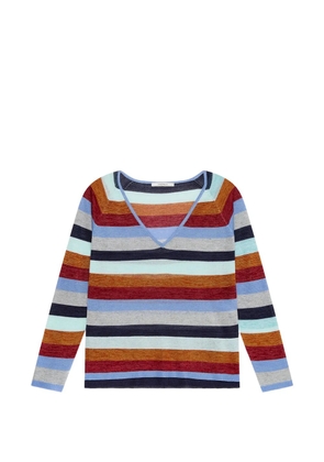MALIPARMI striped V-neck sweater - Blue