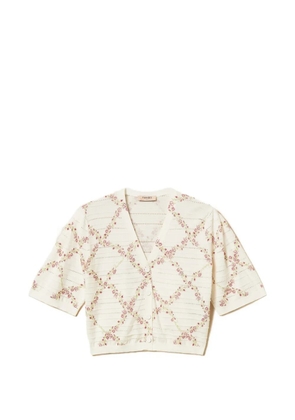 TWINSET floral-pattern cardigan - Neutrals
