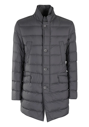 Herno logo-plaque padded coat - Grey