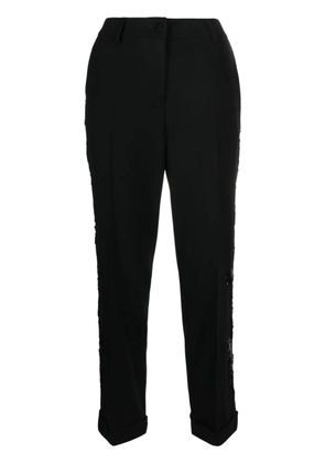 P.A.R.O.S.H. sequin-detail tapered-leg trousers - Black