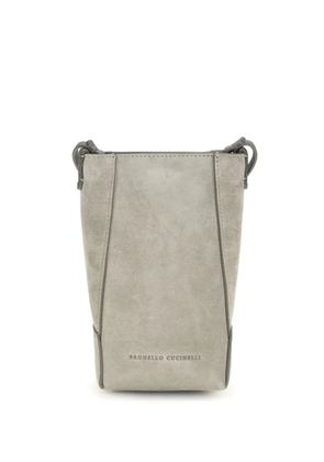 Brunello Cucinelli leather top-handle shoulder bag - Grey