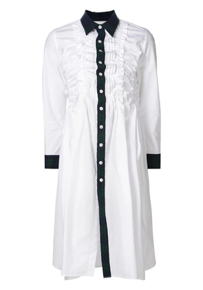 Comme Des Garçons tartan trim shirt dress - White