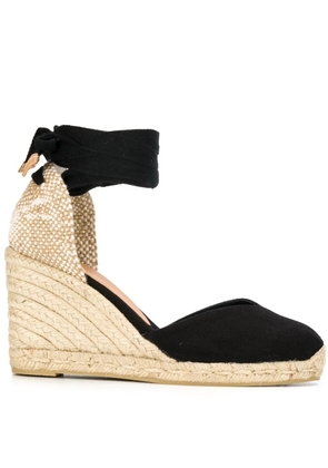Castañer lace-up wedge espadrilles - Black