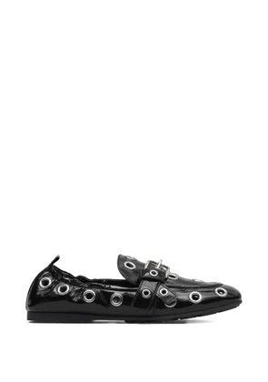 Marc Jacobs grommet-detail buckle leather loafers - Black