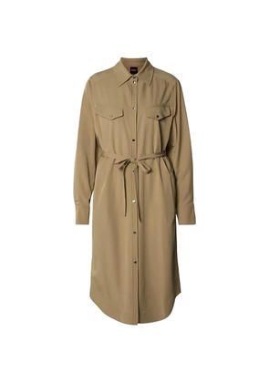 BOSS button-up belted midi dress - Neutrals