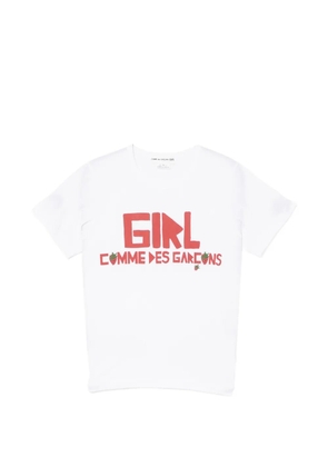 Comme Des Garçons Girl logo-print round neck T-shirt - White