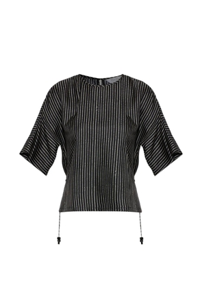 Max Mara striped drawstring top - Black
