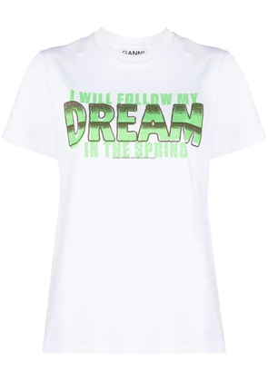 GANNI Dream-print organic cotton T-shirt - White