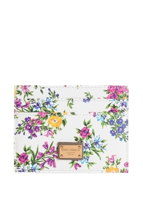Dolce & Gabbana printed calfskin card holder - White