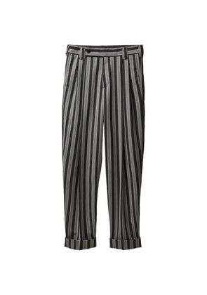 Versace pinstripe wool oversized pants - Black