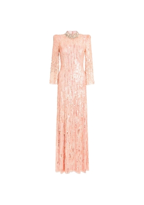 Jenny Packham Memphis embellished maxi dress - Pink