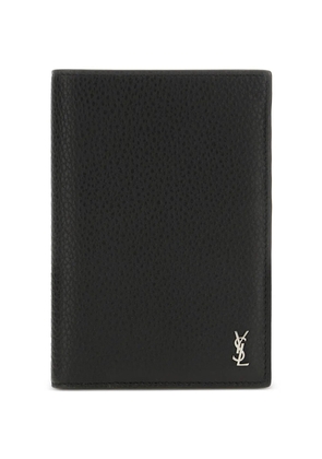 Saint Laurent Cassandre logo-detail leather wallet - Black