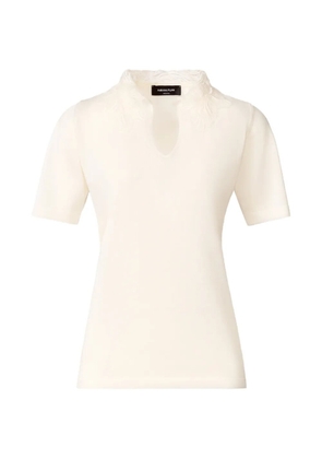 Fabiana Filippi V-neck lace-detail top - Neutrals