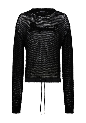 DSQUARED2 open work-detail embroidery-logo sweater - Black