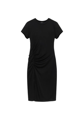 ANINE BING Vida gathered slit midi dress - Black