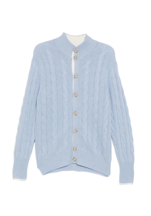 N.Peal Jermyn cable cardigan - Blue