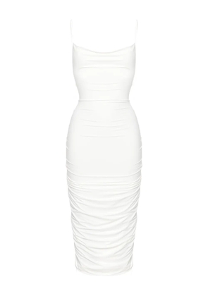 KOROBEYNIKOV draped-details midi dress - White