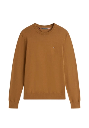 Tommy Hilfiger chest-logo crew-neck sweater - Brown