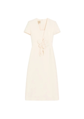 Valentino Garavani embroidered crepe couture dress - Neutrals