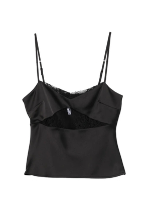 IMPERIAL lace-trim top - Black