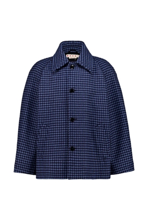 Marni buttoned checked jacket - Blue