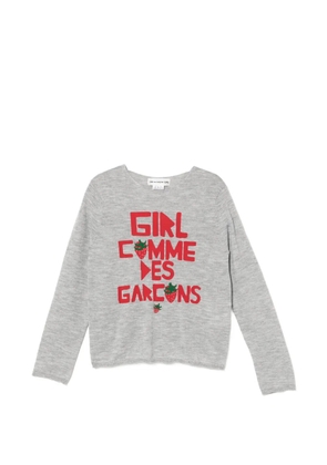 Comme Des Garçons Girl logo-embroidered round neck jumper - Grey