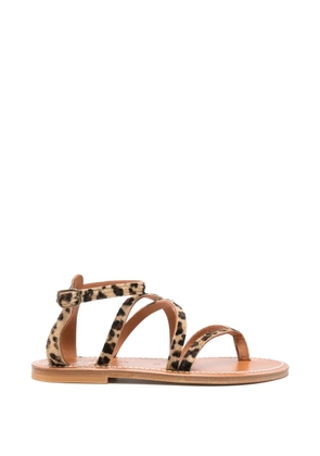 K. Jacques animal-pattern strappy flat sandals - Neutrals
