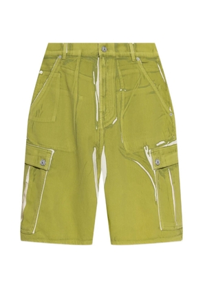 Marni screen-print cargo shorts - Green