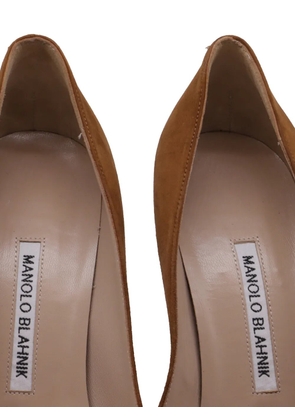 Manolo Blahnik pointed-toe suede pumps - Brown