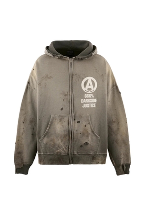 SAINT MXXXXXX zip-up hoodie - Grey