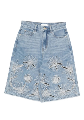SANDRO floral-embroidered shorts - Blue