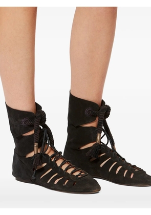 ISABEL MARANT Liade high-top leather boots - Black