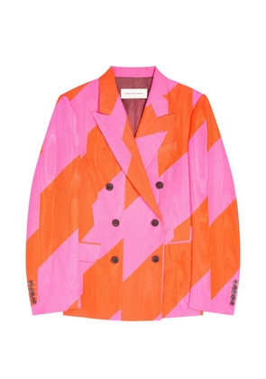 DRIES VAN NOTEN geometric-print double-breasted blazer - Pink