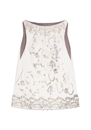 DRIES VAN NOTEN beaded-embellishment mini dress - Neutrals