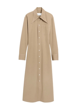 AMI Paris balloon sleeve fitted shirt midi dress - Neutrals