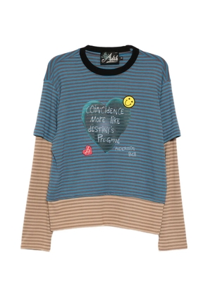 Andersson Bell graphic-print striped T-shirt - Blue