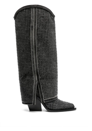 Le Silla Andy 100mm crystal-embellished boots - Black
