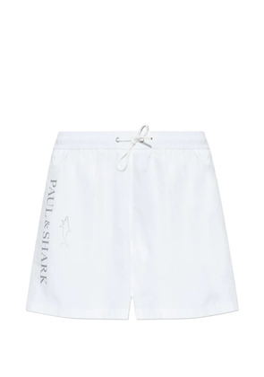 Paul & Shark logo-print swim shorts - White