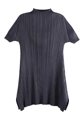 Pleats Please Issey Miyake Monthly Colors:July pleated short-sleeve tunic - Grey