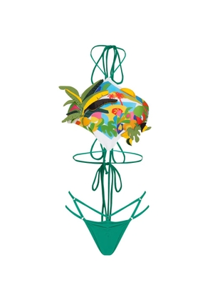 Amir Slama floral print bikini - Green