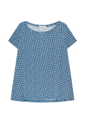 MALIPARMI geometric print boat neck T-shirt - Blue