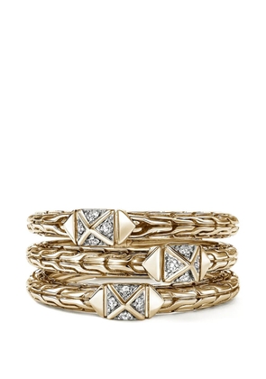 John Hardy diamond triple row Ring - Gold