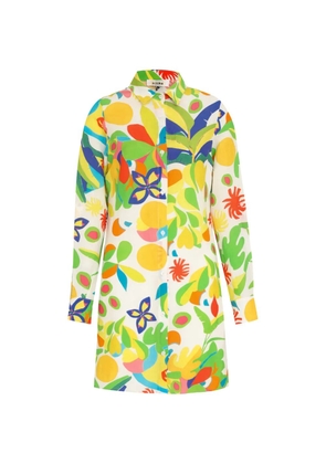 Amir Slama floral print shirt dress - White
