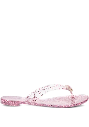 Casadei glitter-embellished flat sandals - Pink