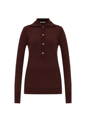 ENTIRE STUDIOS ribbed-buttoned polo - Brown