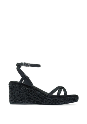 Bernardo Cairo criss-cross wedge espadrilles - Black