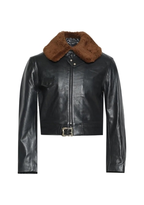 Enfants Riches Déprimés Hotrod shearling-collar jacket - Black