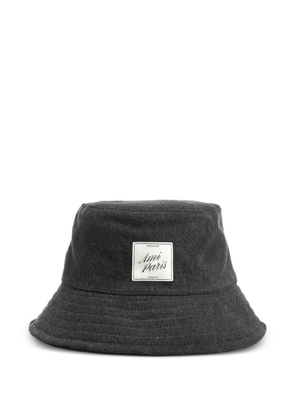 AMI Paris logo-patch bucket hat - Grey